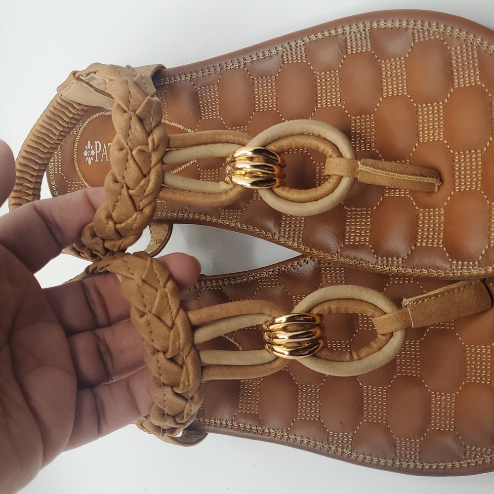 PATRIZIA Womens Sulda Brown T-Stap Braided Sandals Sz 8/39 By SpringStep, Beachy - Picture 5 of 12